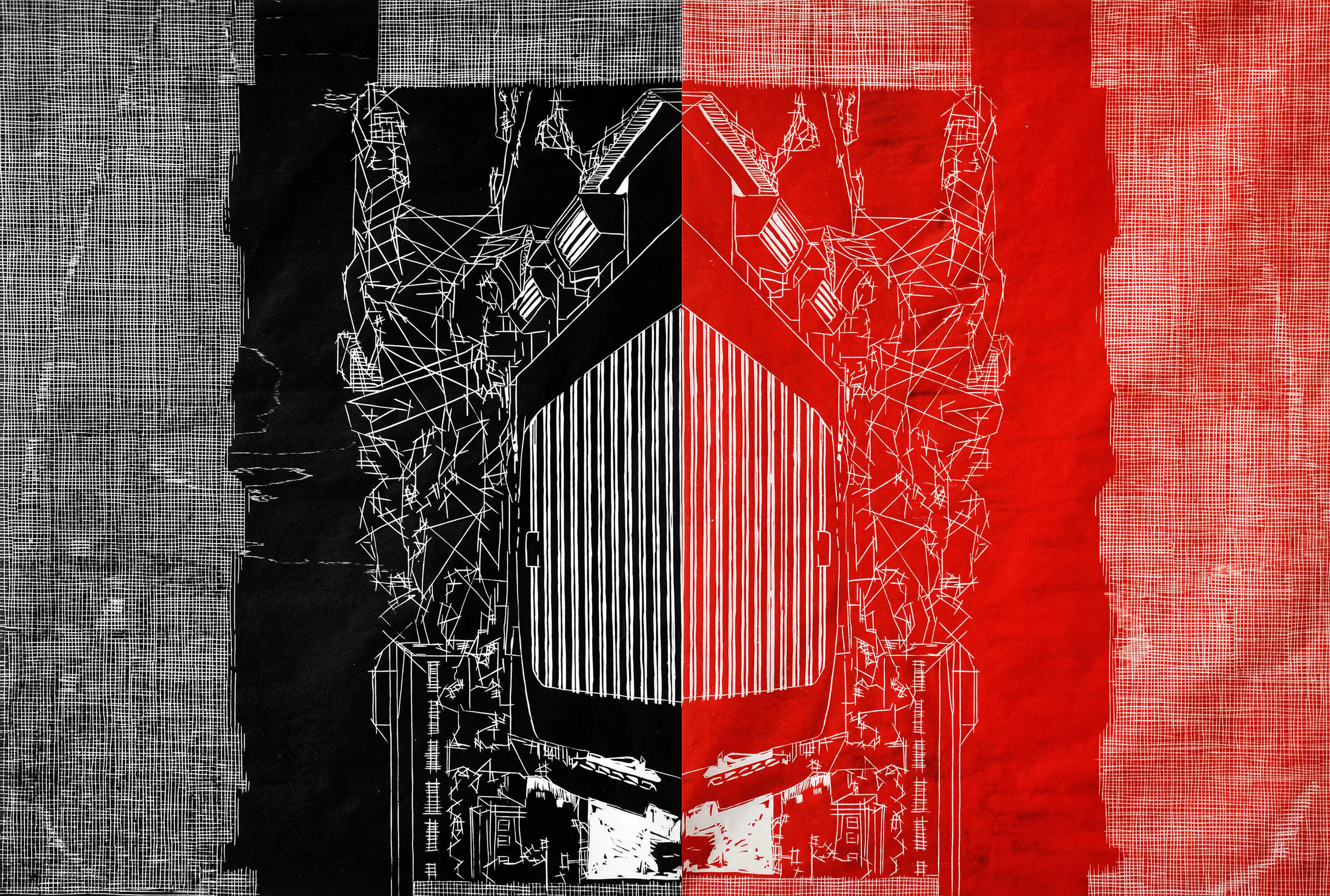 嘘！中场休息 No. 2，木刻版画，2016